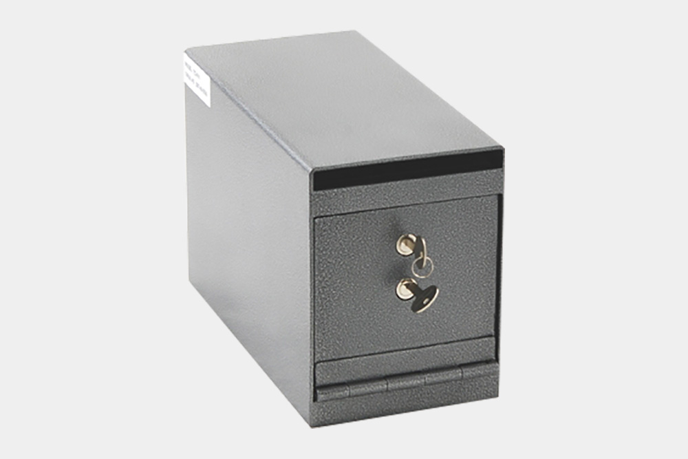 0.24 cu ft. Under Counter Drop Box Security Safe Locker, Black