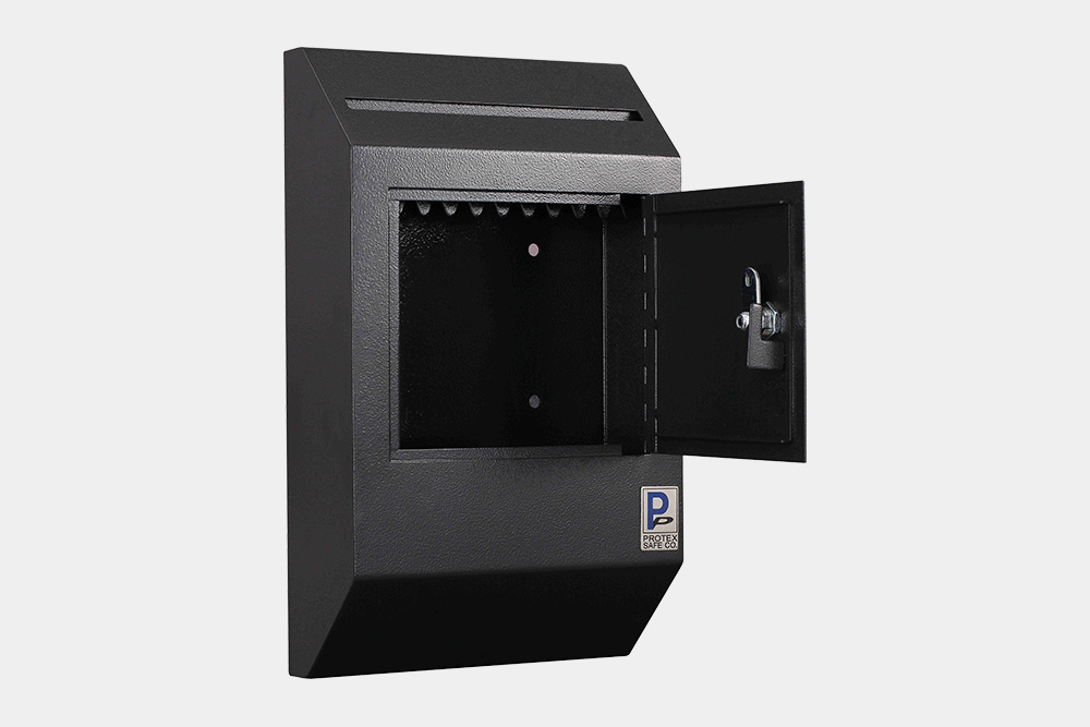 Letter Size Wall Drop Box Security Safe Locker with Electronic Lock, Black