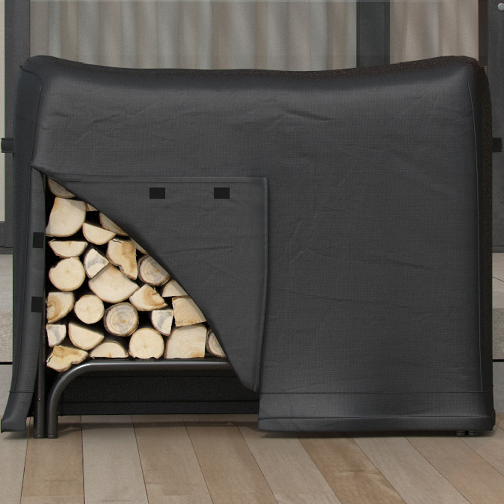 Picture of Dura Covers LRFP5526 Heavy Duty 4 ft. Black Water Resistant Firewood Log Rack Cover