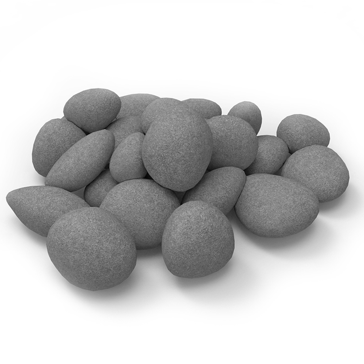 Regal Flame RFA1000GR Light Weight Ceramic Fiber Gas Ethanol Electric Fireplace Pebbles in Gray - Set of 24