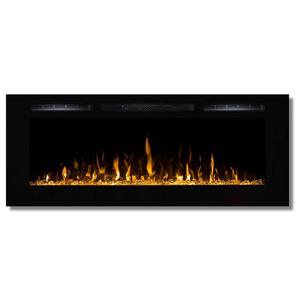 Regal Flame LW2050CC Fusion 50 in. Built-in Ventless Heater Recessed Wall Mounted Electric Fireplace - Crystal