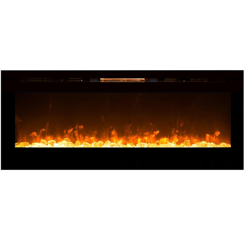 Regal Flame LW2060CC Astoria 60 in. Built-in Ventless Heater Recessed Wall Mounted Electric Fireplace - Crystal