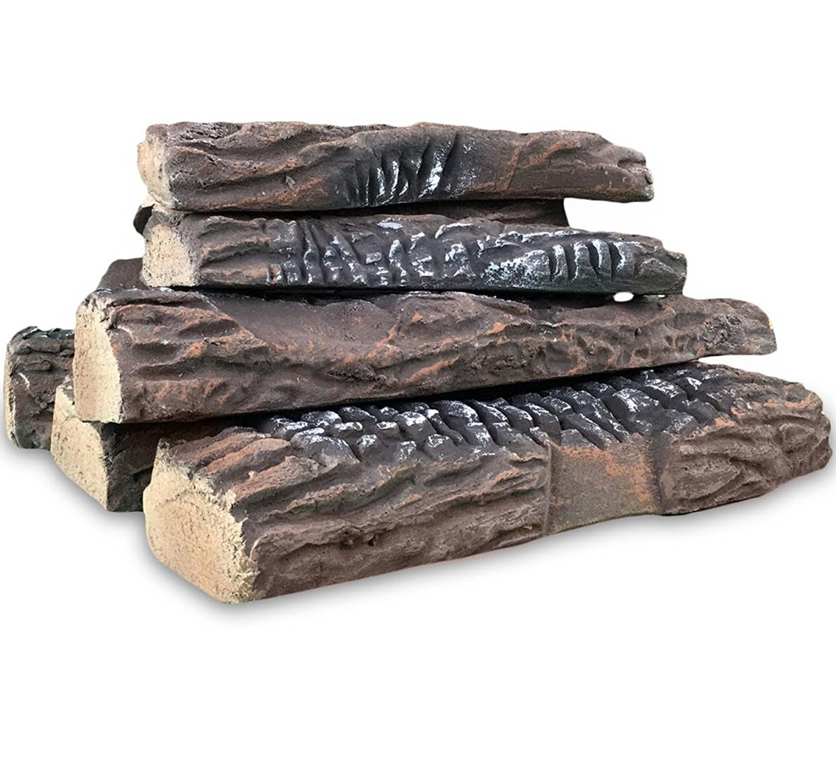 Regal Flame RFA3010-MF4 Ceramic Wood Large Gas Fireplace Logs - 10 Piece