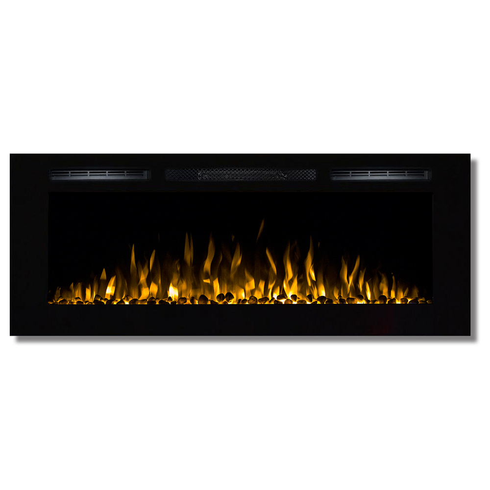 Regal Flame LW2050WS1 50 in. Fusion Pebble Built-in Ventless Recessed Wall Mounted Electric Fireplace
