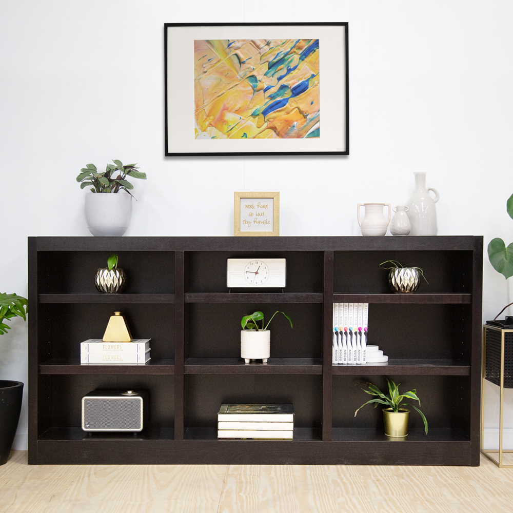 Wall Storage Unit Bookcase - Espresso Finish