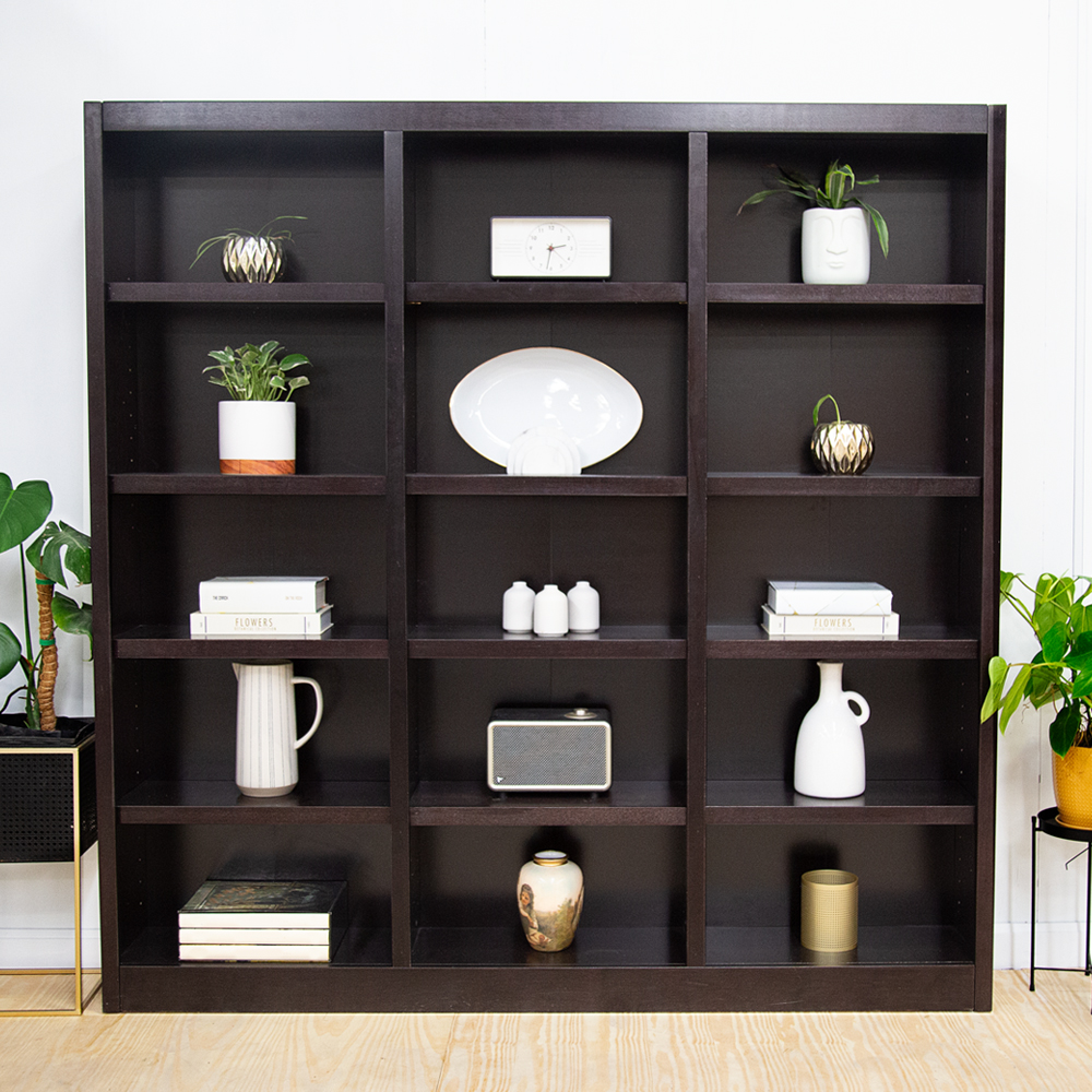 Wall Storage Unit Bookcase - Espresso Finish