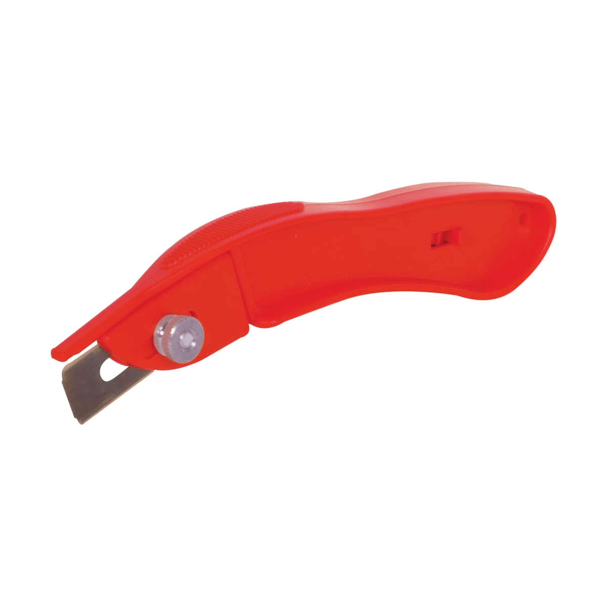 6.75 in. Slotted Blade Carpet Knife with Thumb Guard for Safety, Red