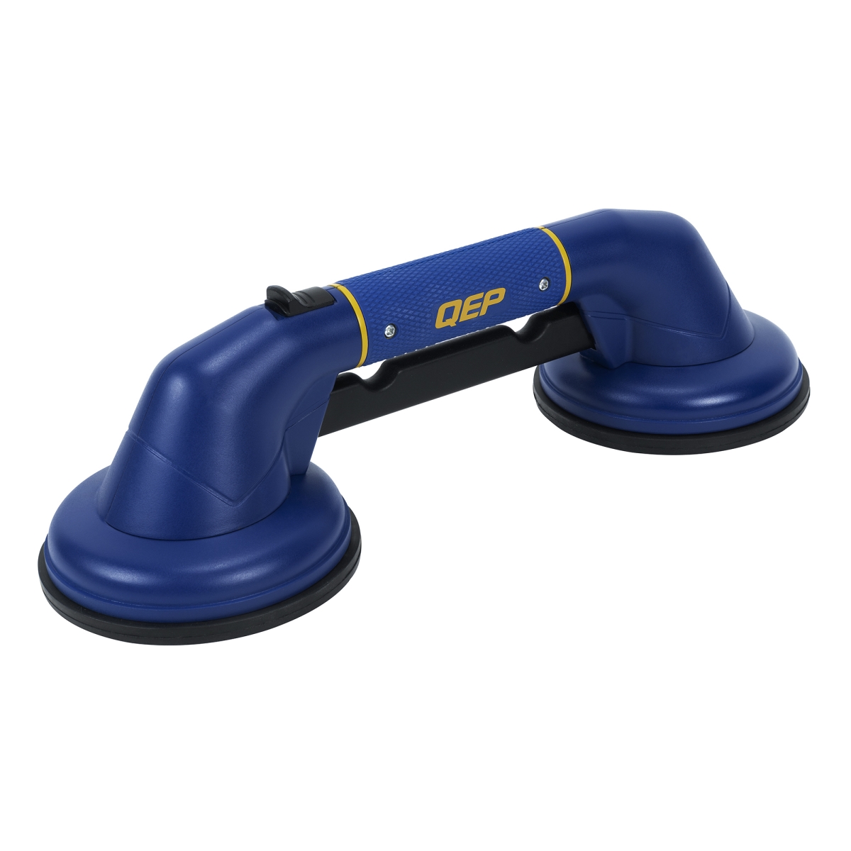 QEP 75013 ProMax Grip Double Suction Cup for Large Format Tile - 175 lbs Lift Capacity - Blue, Black & Yellow