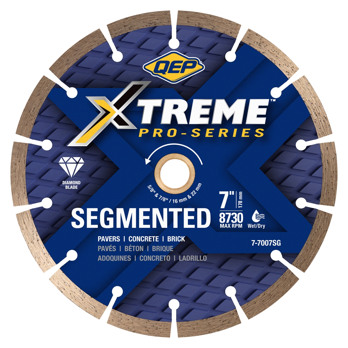 QEP 7-7007SG 7 in. Xtreme Segmented Diamond Saw Blade for Pavers, Concrete & Brick