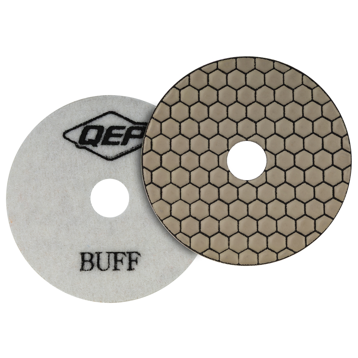 QEP 10162 4 in. Xtreme Dry Polishing Pad for Grinders - Buffing Pad - White & Gray