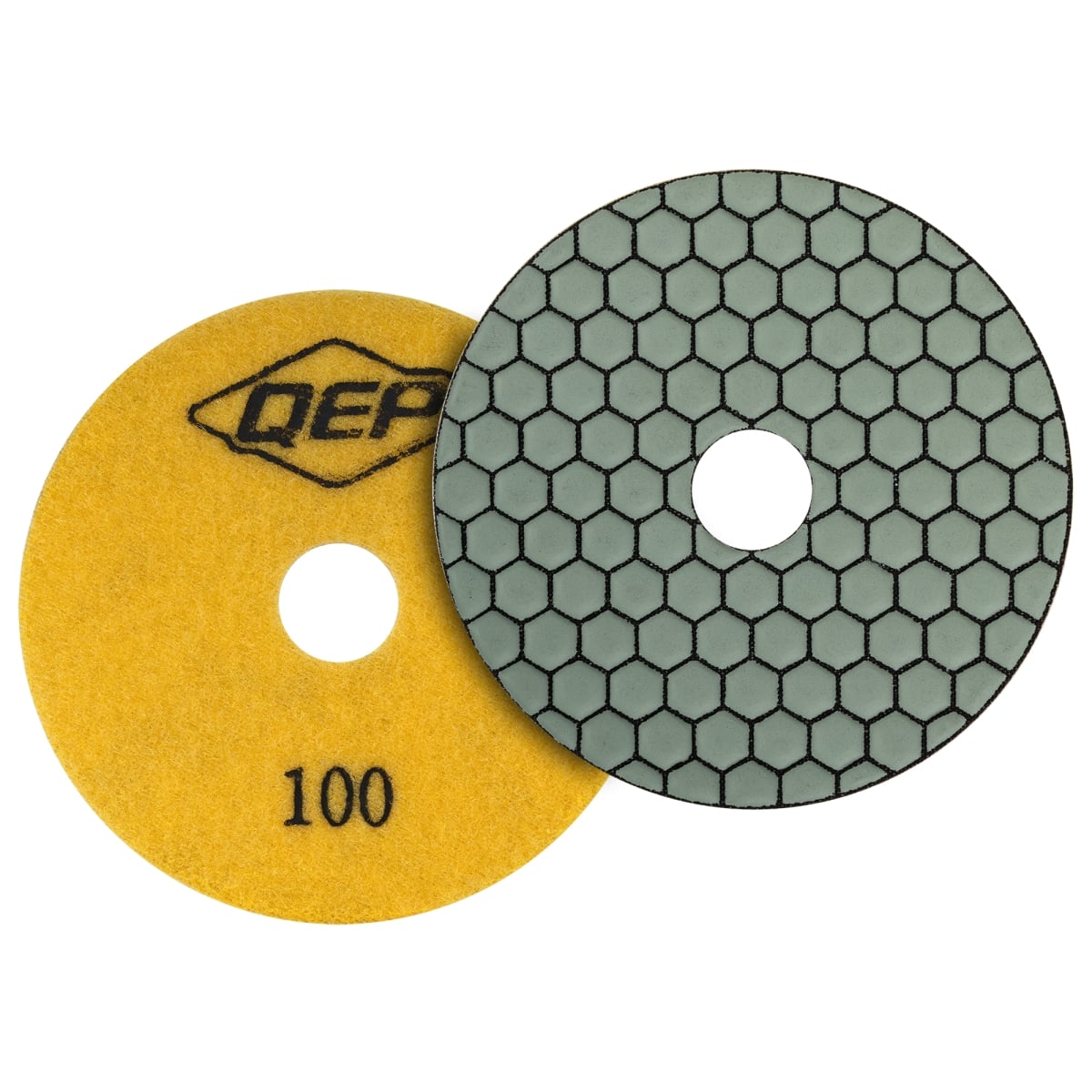 QEP 10153 4 in. Xtreme Dry Polishing Pad for Grinders - 100 Grit - Yellow
