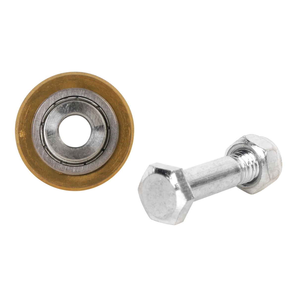 QEP 21125 0.87 in. Titanium Coated Tile Cutter Scoring Wheel with Bolt & Lock Nut - Gold & Silver