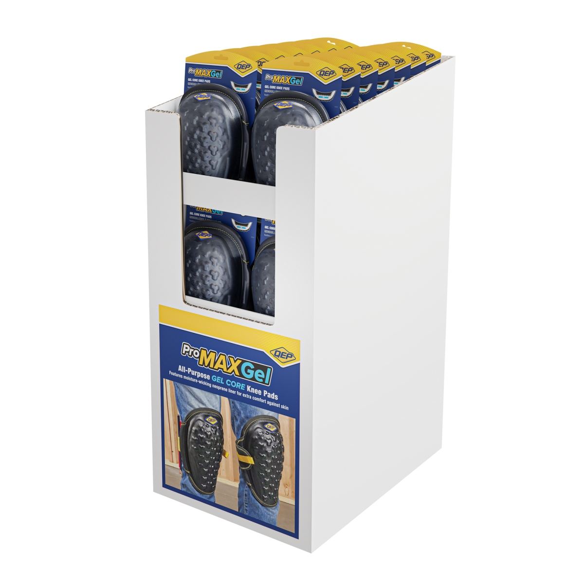 QEP 79645D Floor Display for ProMax Gel Knee Pads - 20 Pair Display