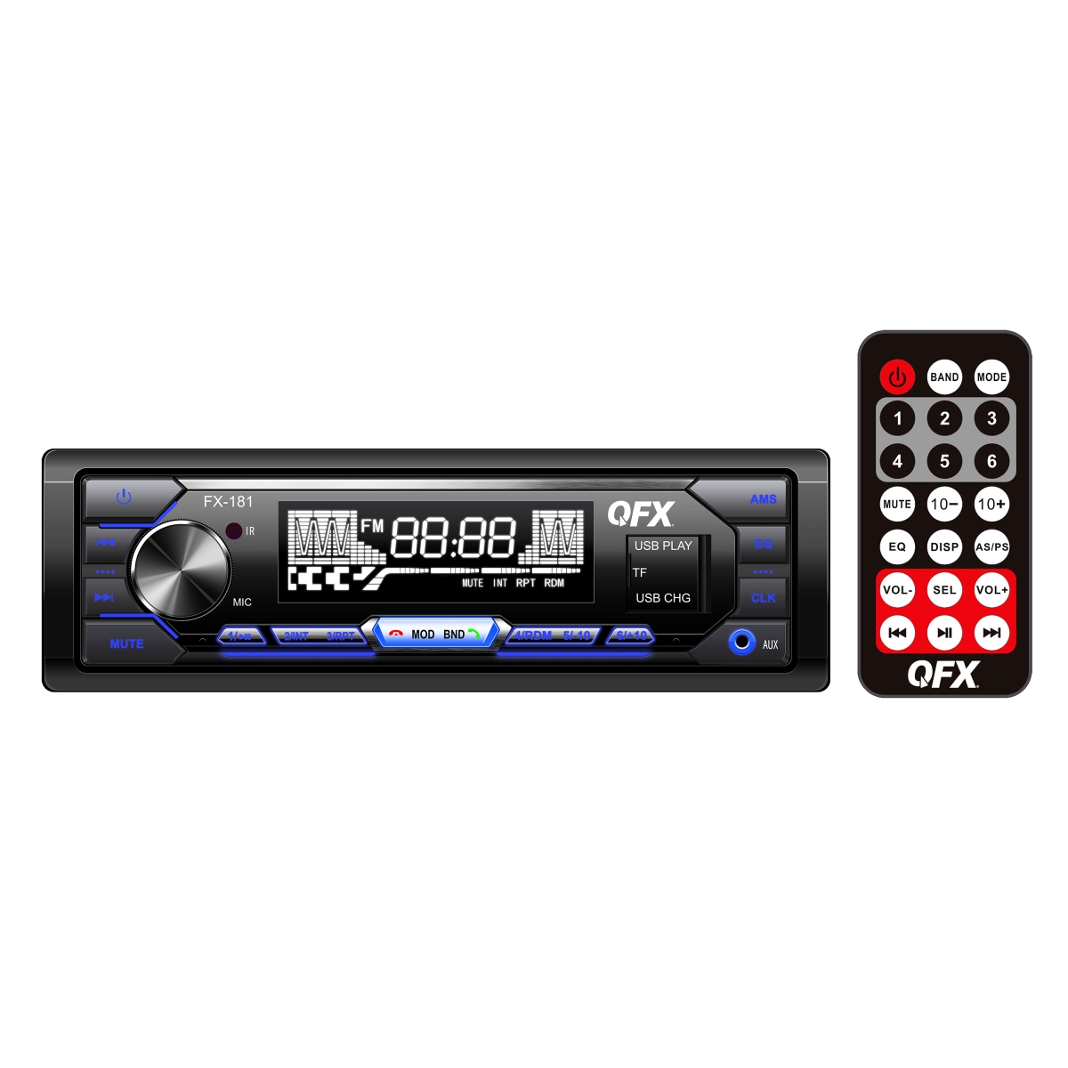 FX-181 240W Bluetooth Car Stereo AM-FM Radio & MP3 Player, Black -  QFX