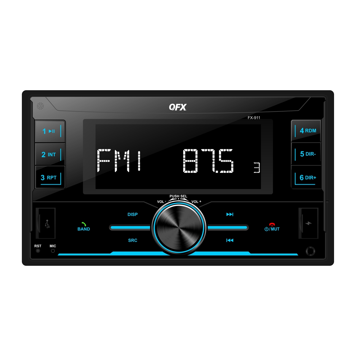 Picture of QFX FX-911 300W Bluetooth Car Stereo AM-FM Radio & MP3 Player&#44; Black
