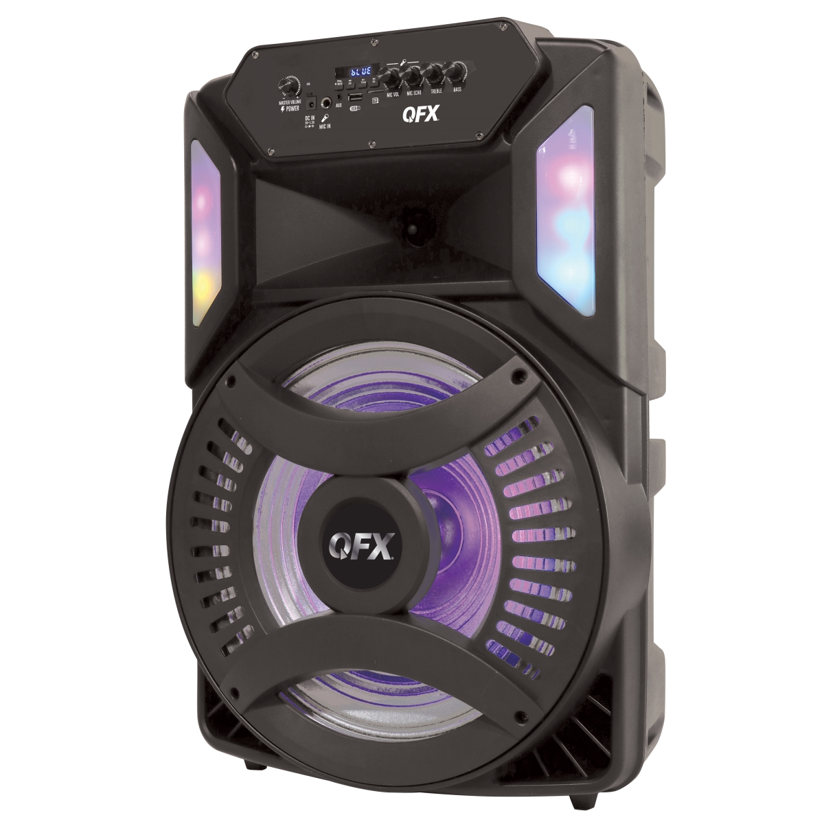 PBX-155SM Bluetooth Rechargeable Portable Speaker, Microphone & Stand, Black -  QFX