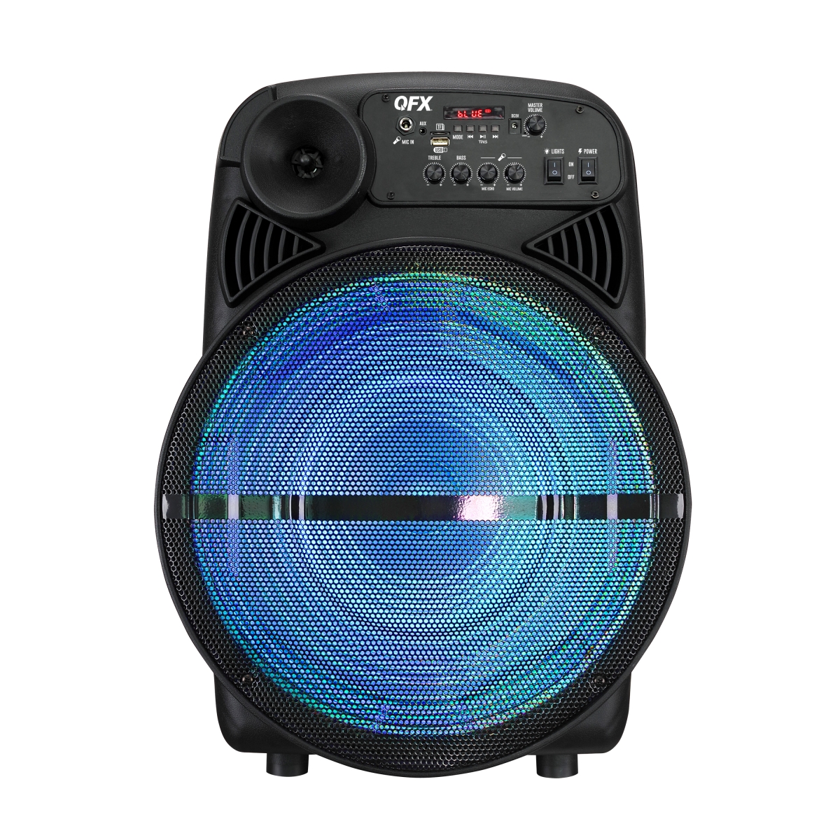 PBX-156 Portable Rechargeable Speaker with LED Party Lights, Black -  QFX