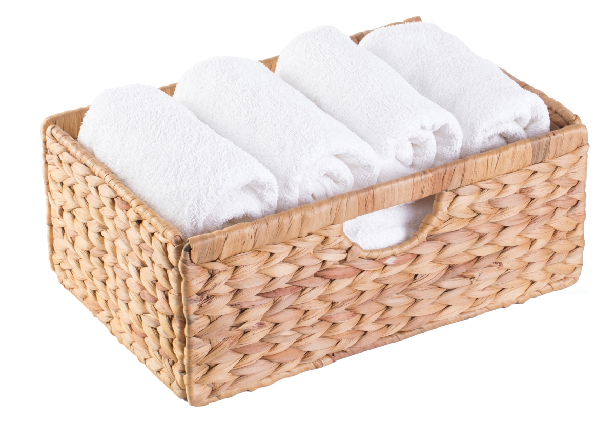 Picture of Vintiquewise QI003545.S.3 Set of 3 Small Hyacinth Basket Rustic Handwoven Multipurpose Foldable Storage Organizer Decorative Laundry Totes and Woven Storage Bin for Bedroom Living Room Bathroom Pantry and Closet
