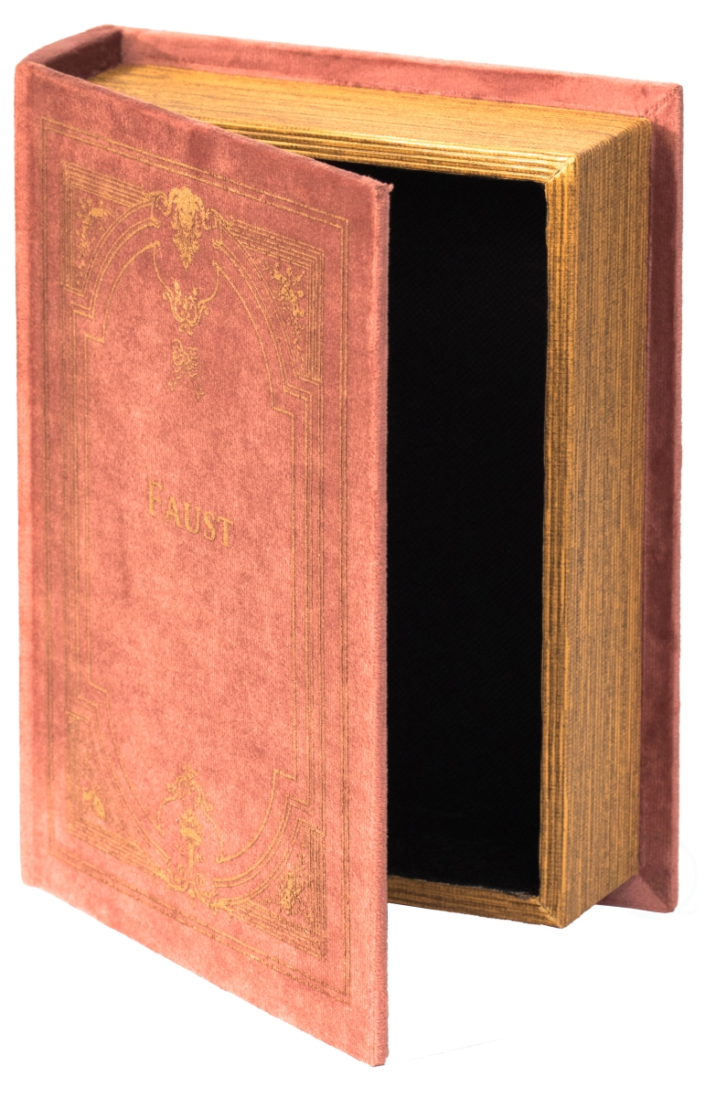 QI003691.BR 9 x 7 x 2 in. Decorative Vintage Book Shaped Trinket Storage Box, Brown