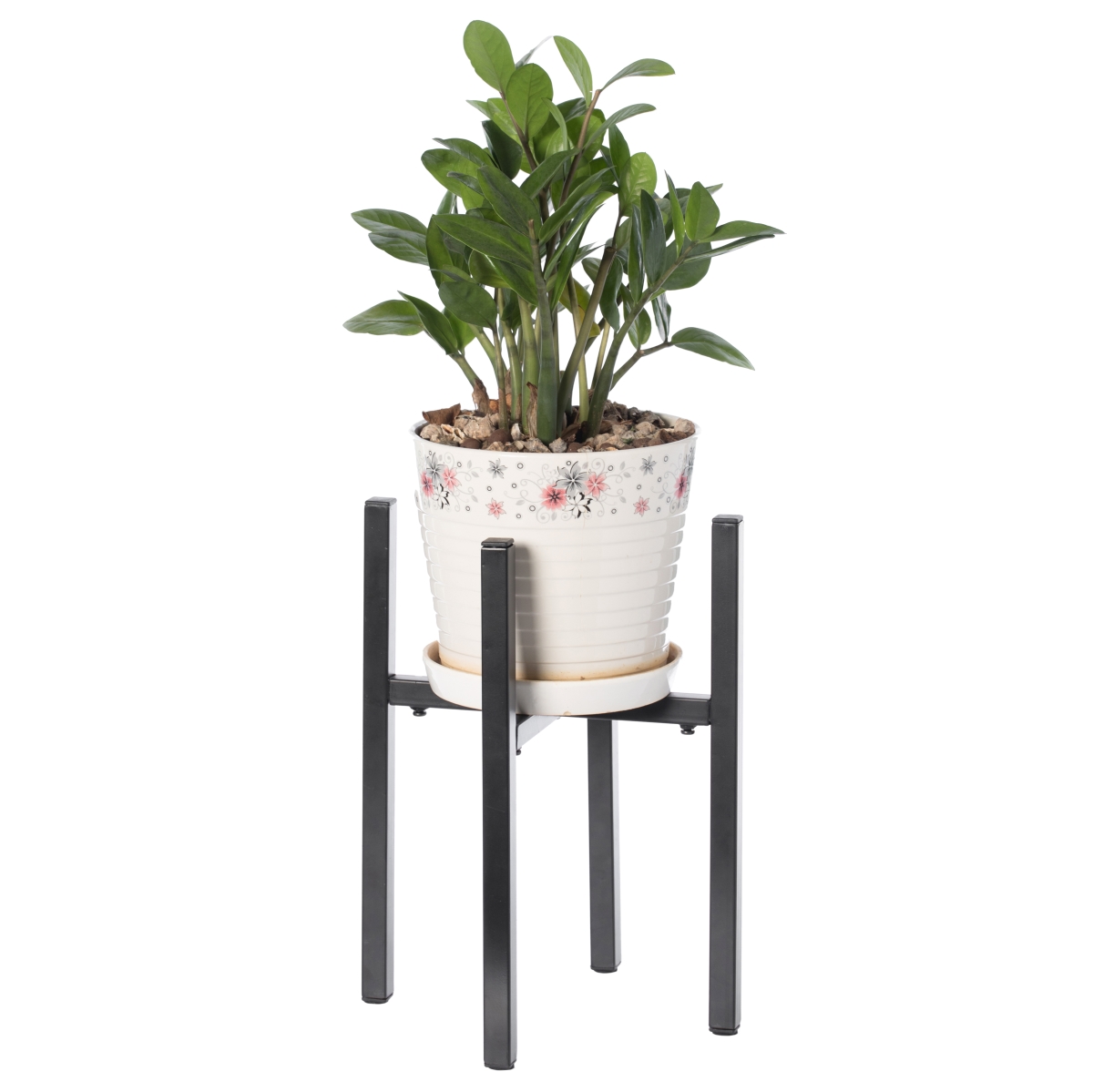 15 x 11 x 11 in. Adjustable Metal Plant Holder, Black