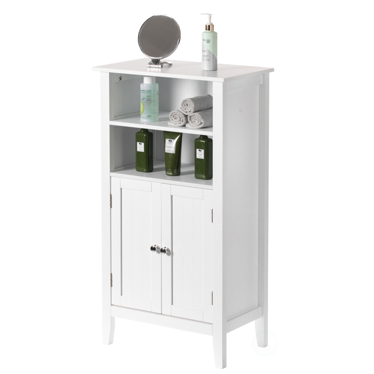 38 x 6 x 14 in. Bathroom Storage Cabinet with 2 Doors & 2 Open Shelves for Bedroom, Bathroom, & Vanity, White