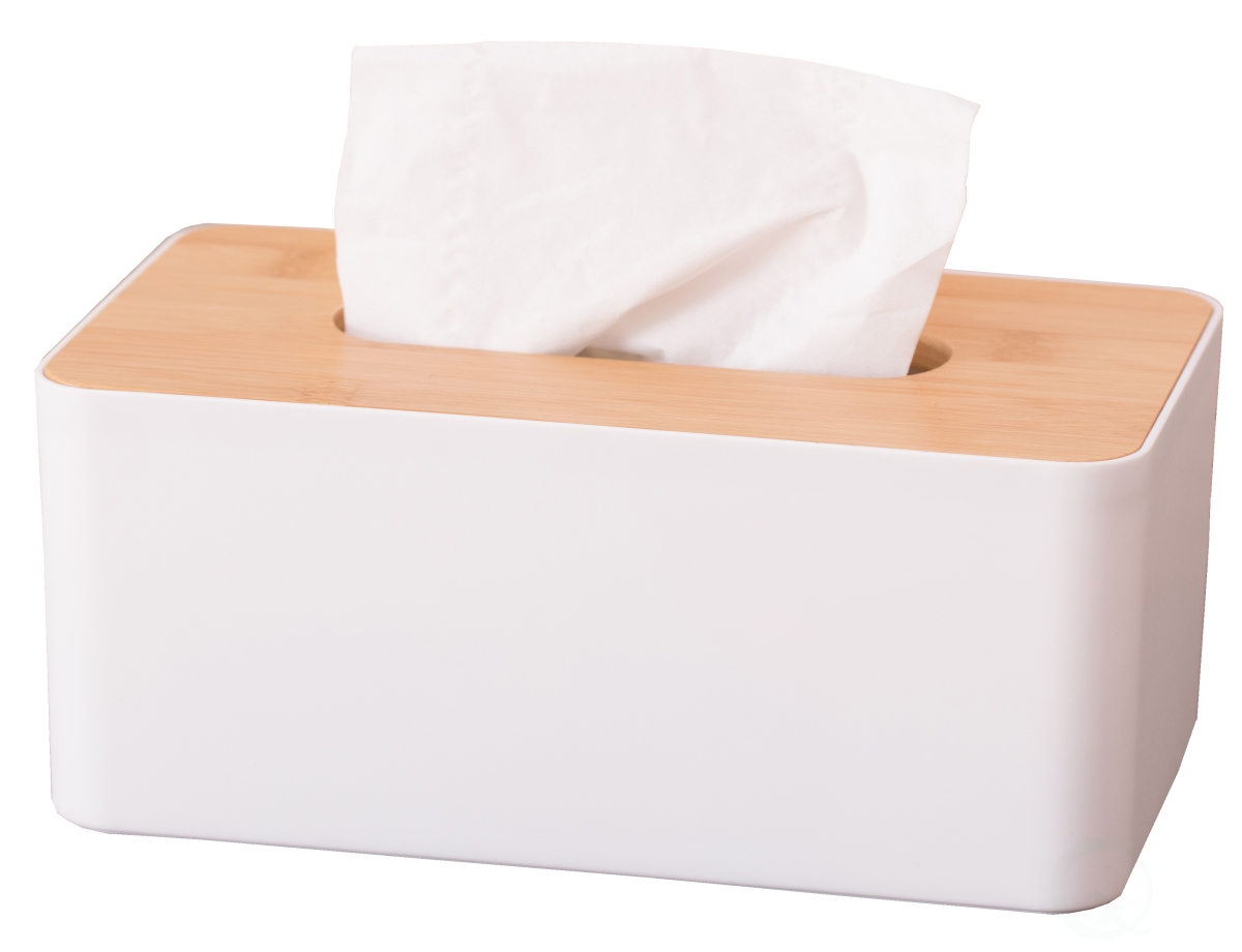 Picture of Basicwise QI003486 Bamboo Removable Top Lid Rectangular Tissue Box