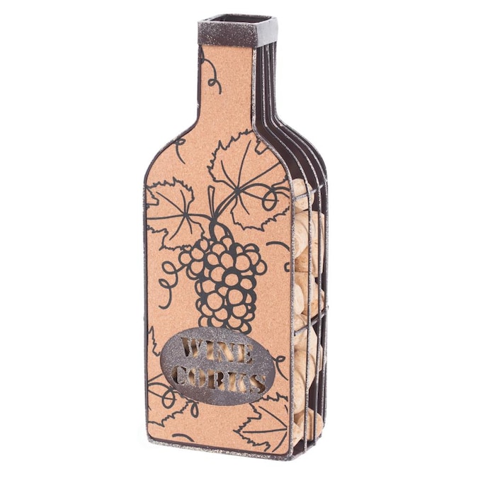 QI003567 12 x 5 x 3.5 in. Vintage Metal Bottle Shaped Wine Cork Holder, Bronze -  Vintiquewise