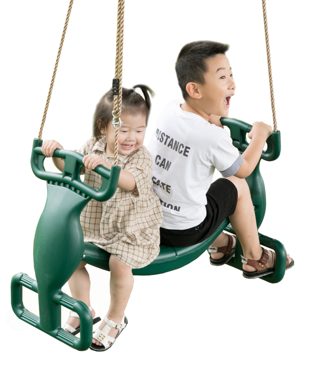 2 Person Swing Plastic Double Glider Playground, Green