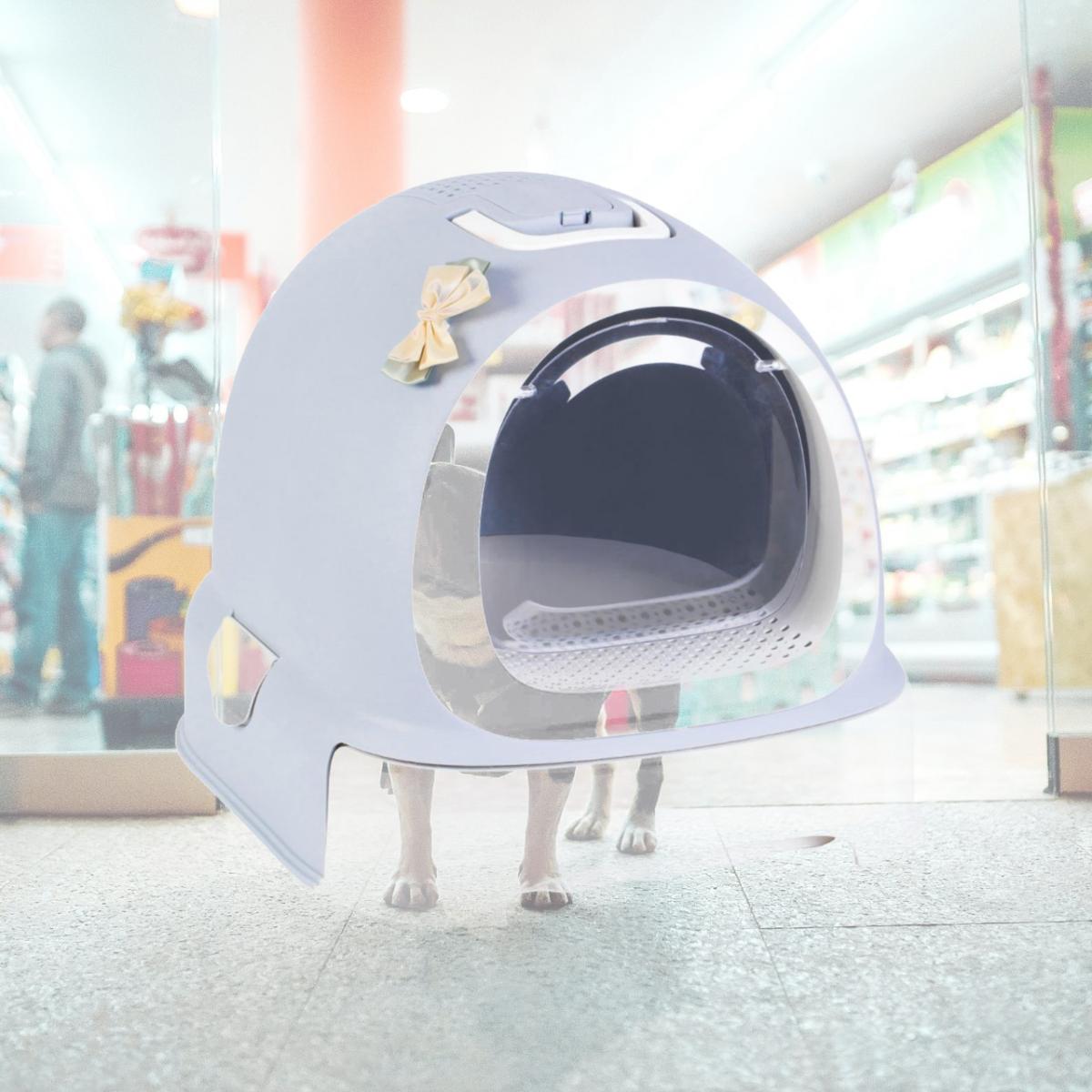 Picture of PawsMark QI003672 15.75 x 17 x 20.5 in. Fully Enclosed Hooded Litter Pan with Front Entry Odor Close Door with Cat Litter Scoop