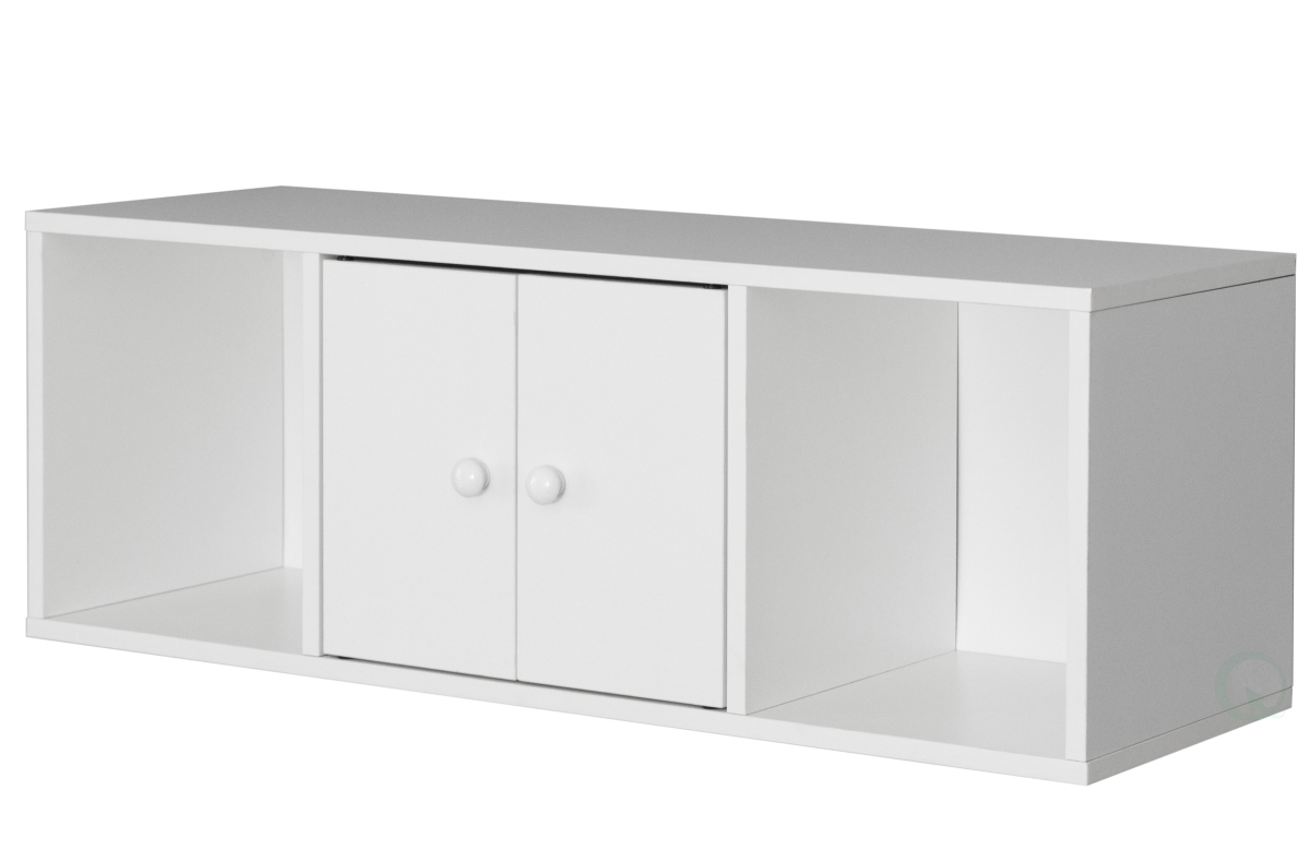 Picture of Basicwise QI003676W 12.75 x 35.5 x 11.75 in. Wall Mounted Computer Cabinet Floating Hutch&#44; White