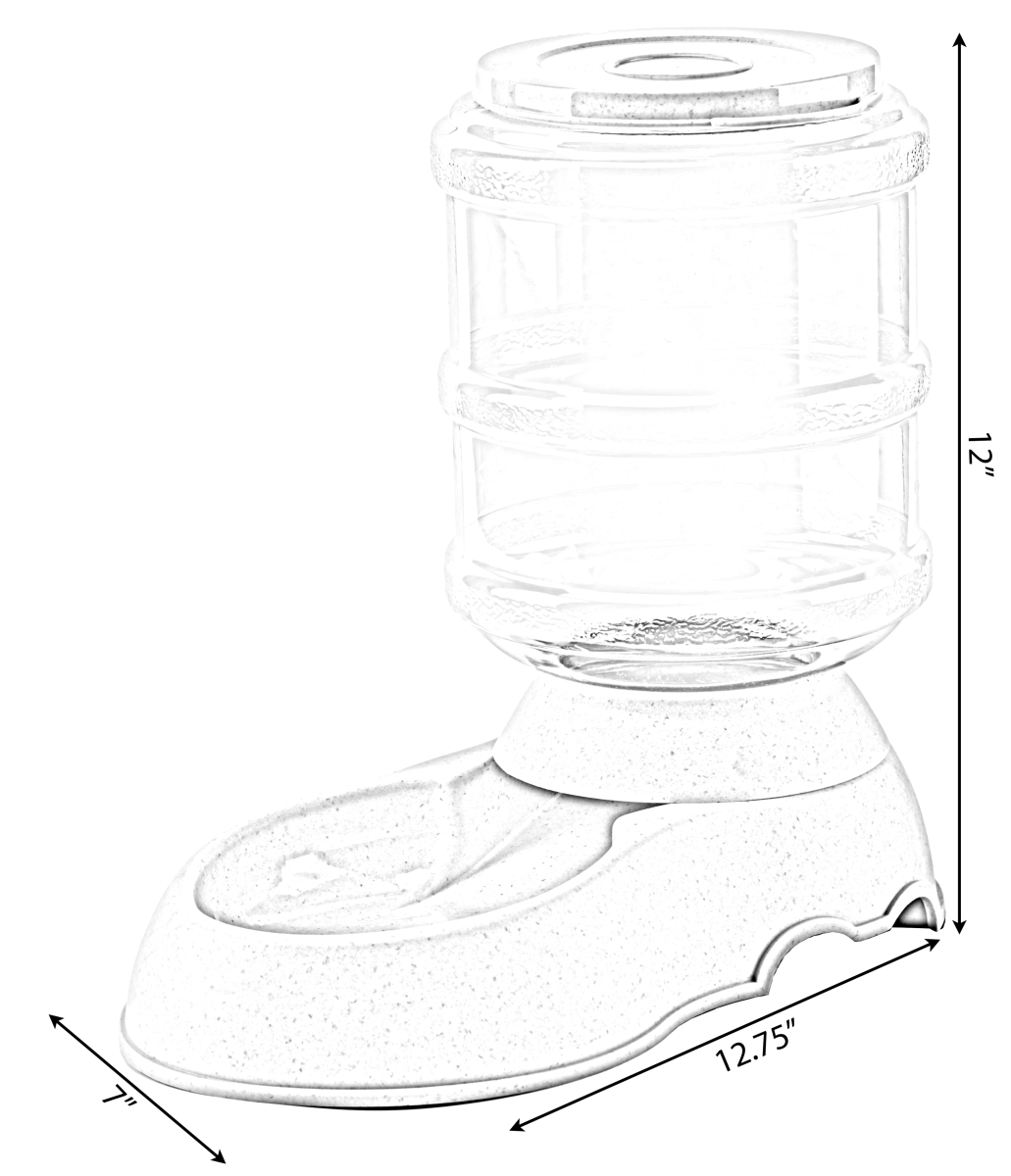 Picture of PawsMark QI003699.P 12 x 7 x 12.5 in. Automatic Self Dispensing Gravity Pet Feeder & Waterer for Cats & Dogs