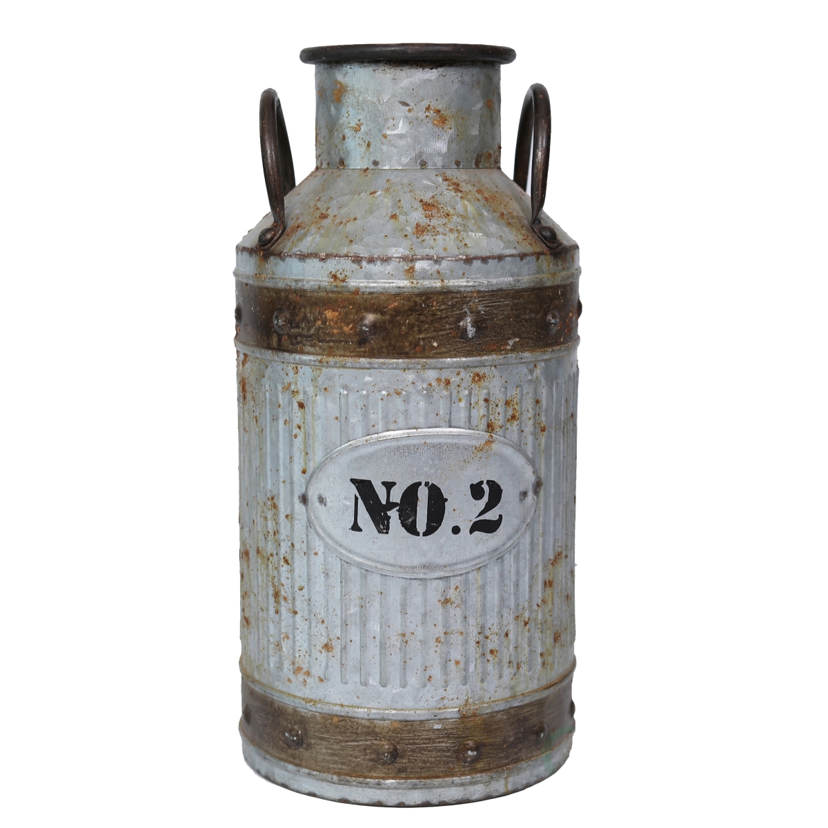 Galvanized Metal Rustic Milk Can - Medium