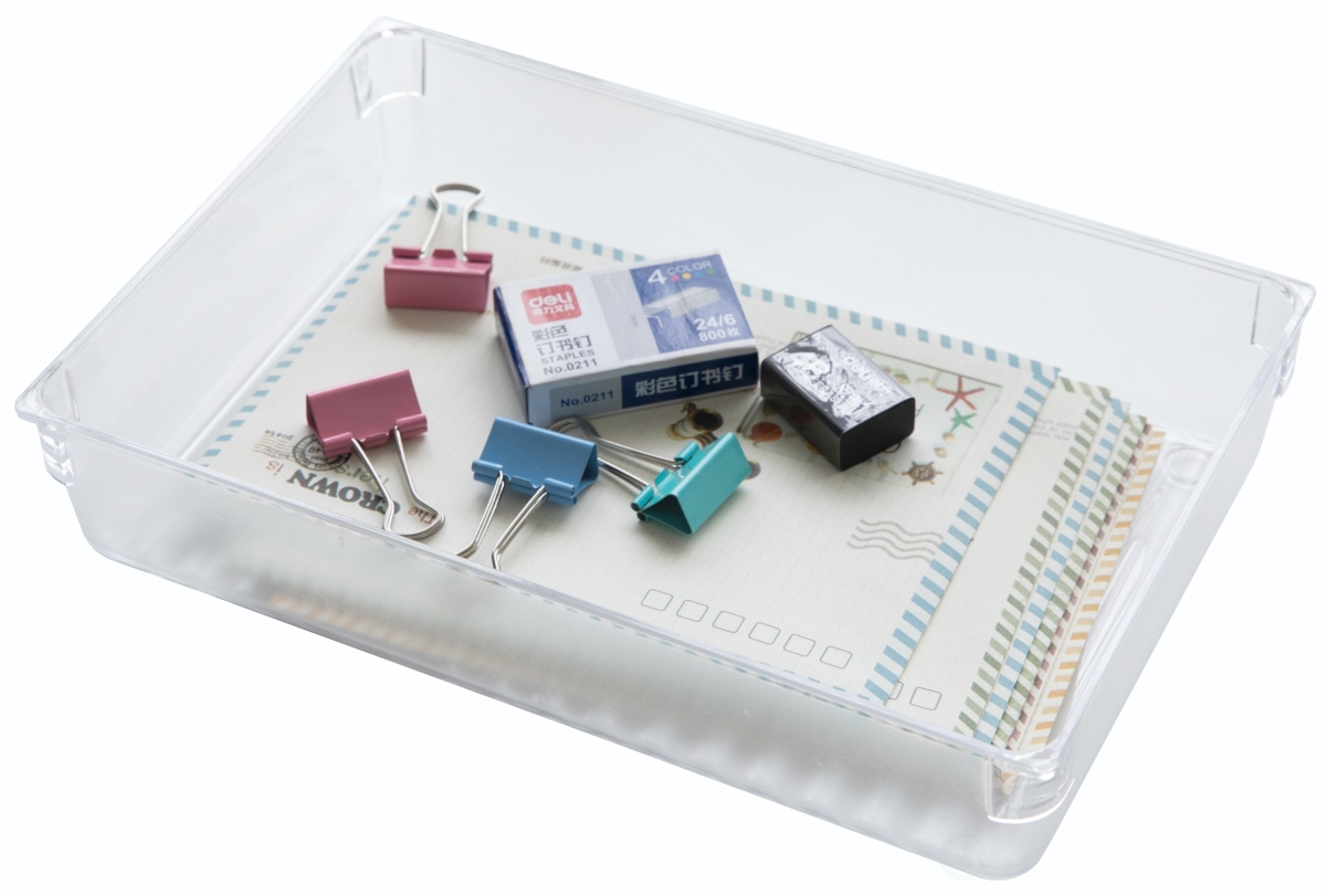 Picture of Basicwise QI003394.L 2 x 9.75 x 6.5 in. Plastic Drawer Organizers&#44; Clear - Large