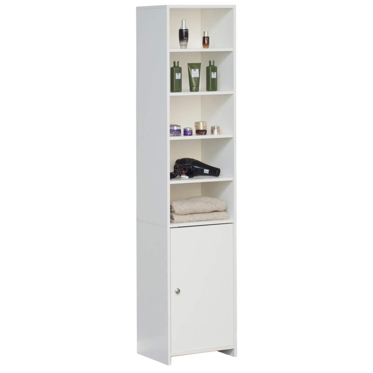 72 x 15.75 x 13.75 in. Tall Freestanding Bathroom Laundry Storage Organizer Cabinet, White - Linen Tower