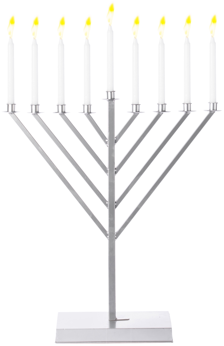 Picture of Vintiquewise QI003814.S 2 ft. Metal Silver Coated Hanukkah Menorah for Synagogue - Large