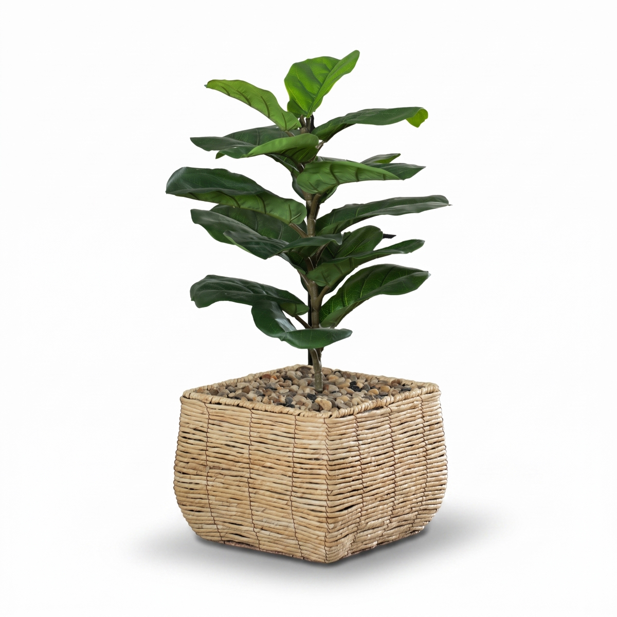 Woven Square Flower Pot Planter with Leak-Proof Plastic Lining - Large
