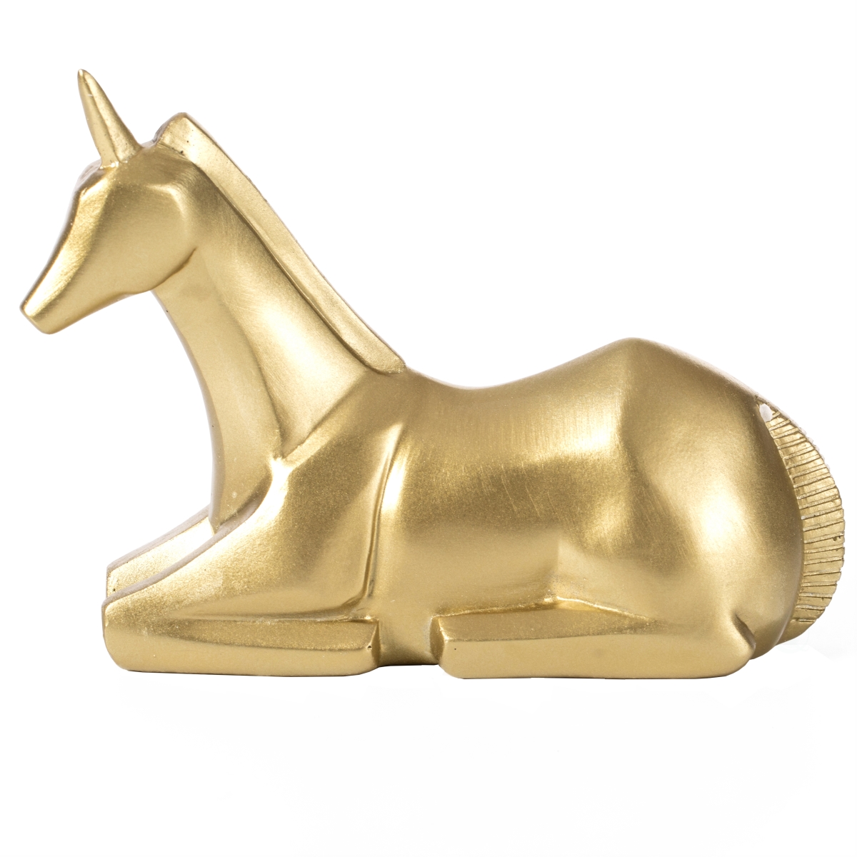 Picture of Fabulaxe QI004065 5 x 6.5 x 2.5 in. Decorative Modern Geometric Unicorn Sculpture Figurine Sitting Unicorn Statue Ring Holder&#44; Gold