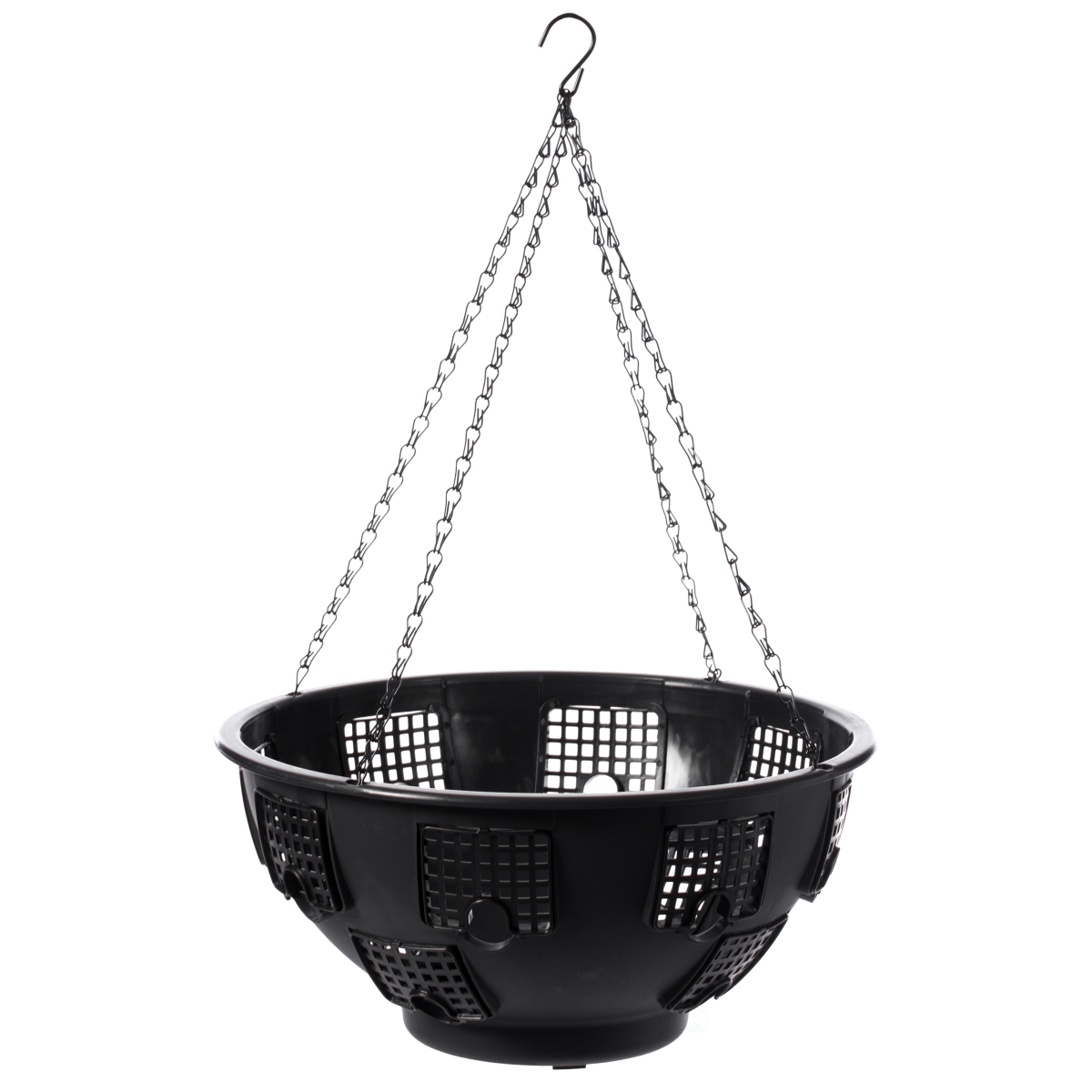 23 x 15 x 15 in. Durable Plastic Lace Ultimate Hanging Baskets Tomato, Flower & Herb Outdoor Flower Planter, Black