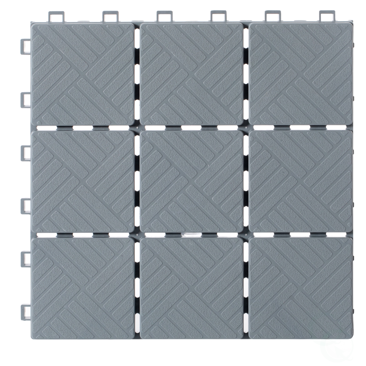 0.50 x 11 x 11 in. Interlocking Garden Path Tiles Outdoor Flooring Decorative Floor Grass Paver, Gray - Pack of 5