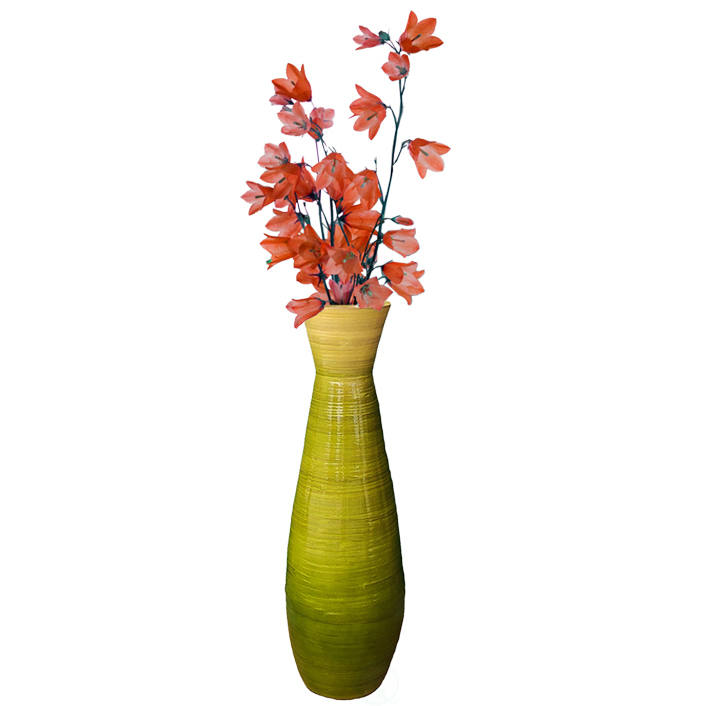 Picture of Uniquewise QI003242.L.GN 31.5 x 10.25 in. Bamboo Floor Vase, Glossy Green