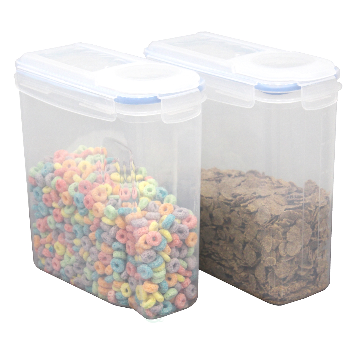 Picture of Basicwise QI003322.2 BPA-Free Plastic Food Cereal Containers with Airtight Spout Lid, Clear - Large - Set of 2