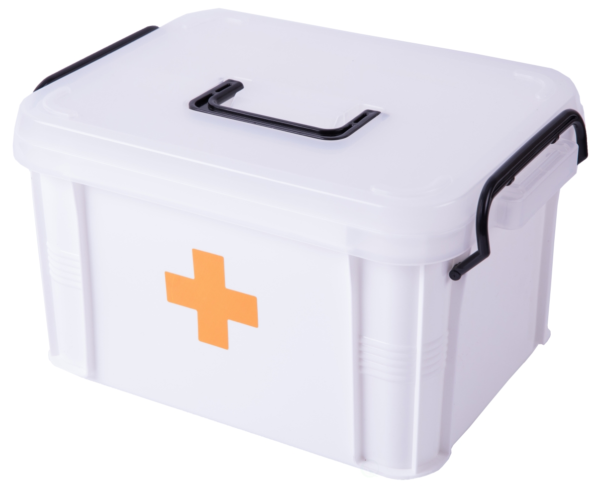 Picture of Basicwise QI003347 7.5 x 13 x 9 in. First Aid Medical Kit Container