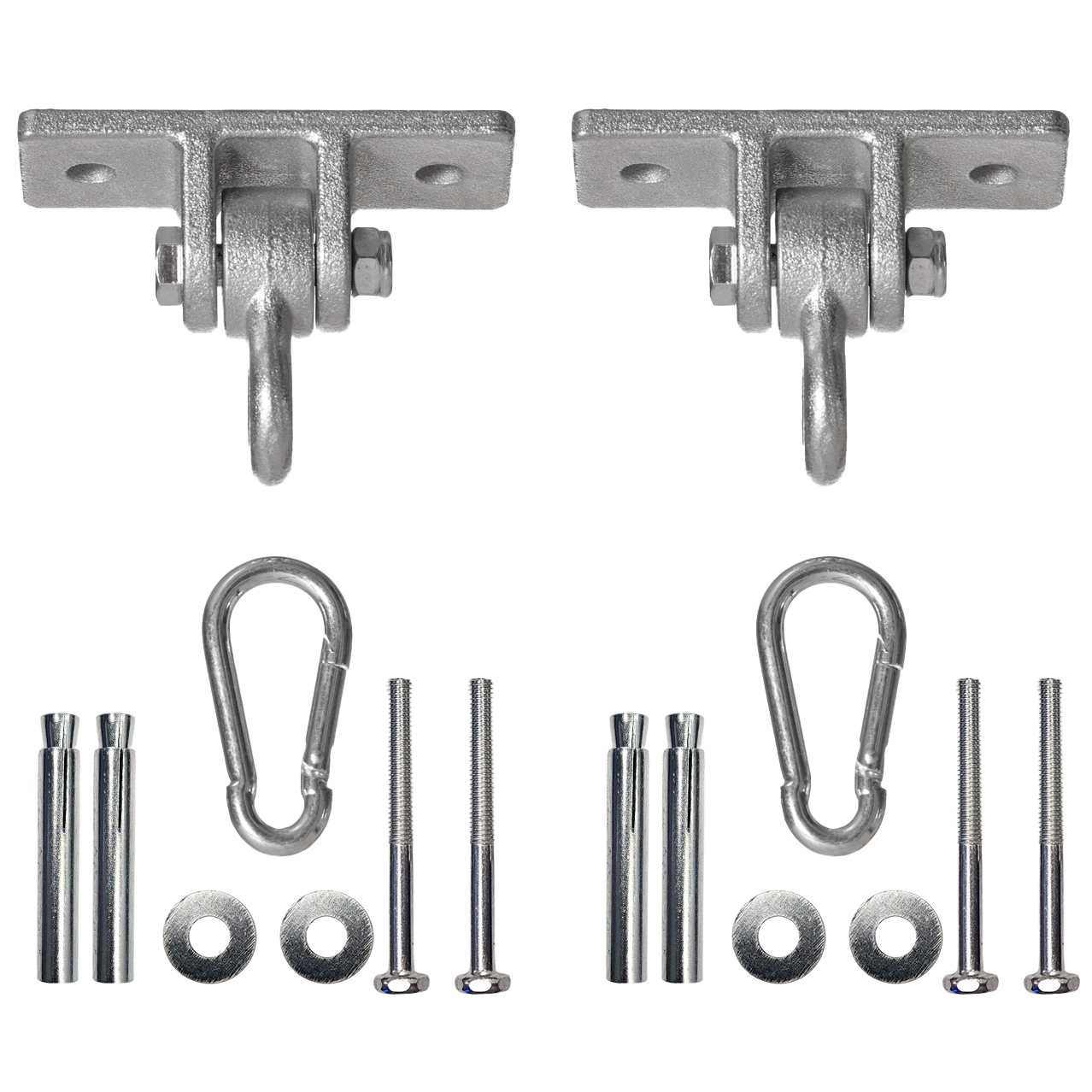 Heavy Duty Swing Hanger Brackets - Silver - Set of 2 - 600 lbs Capacity