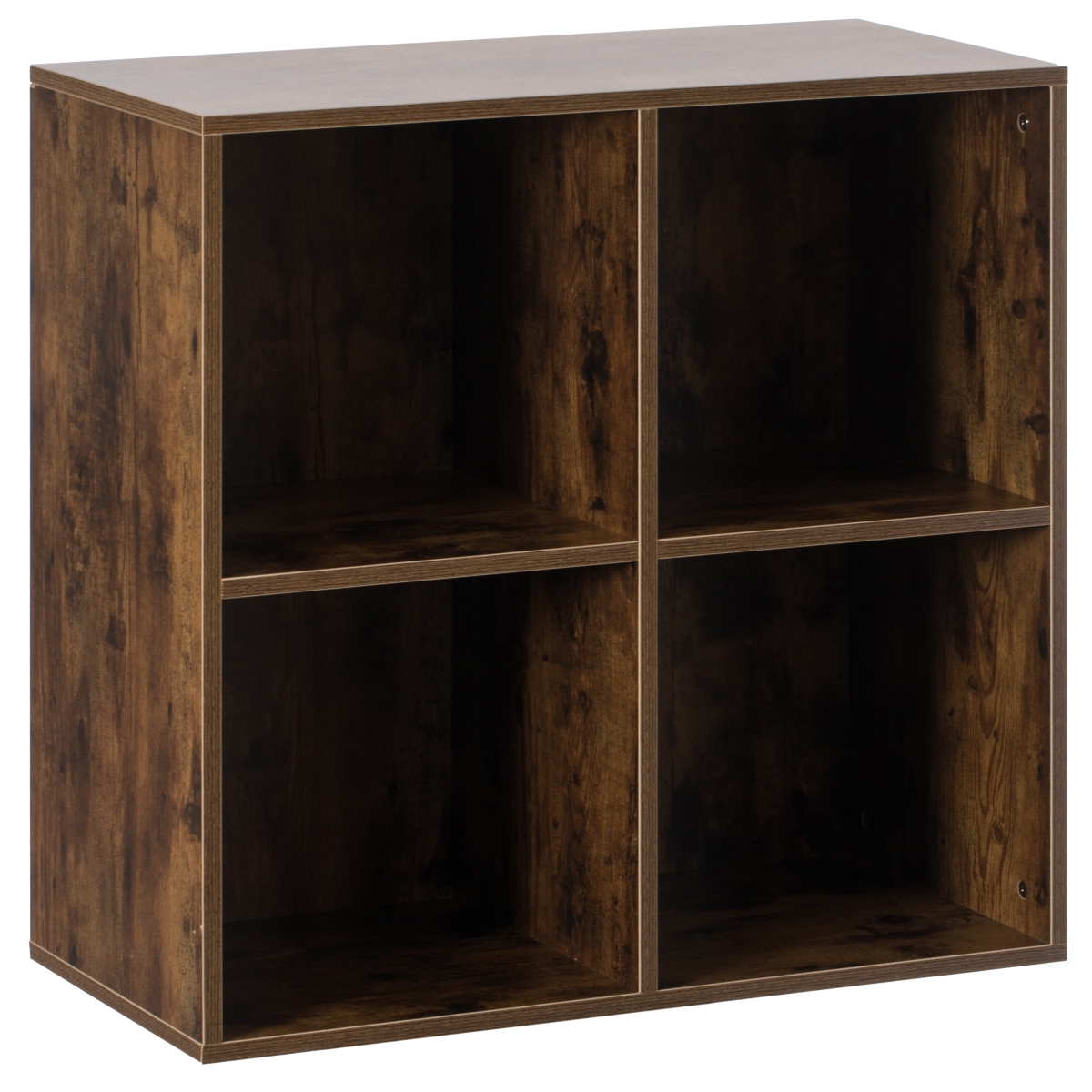 Picture of Basicwise QI004416.WN Modern Wooden Toy Storage Bookshelf 4 Cube Organizer Square Bookcase&#44; Walnut