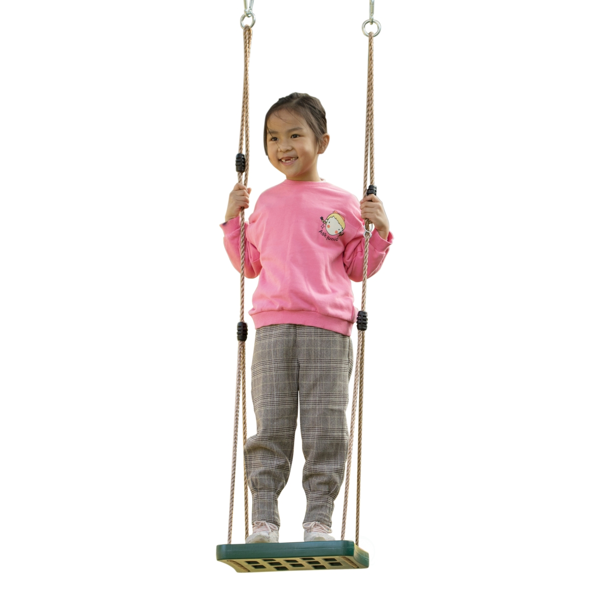 Adjustable Plastic Standing Swing - Green - 14' W x 13.75' D - Safe & Fun