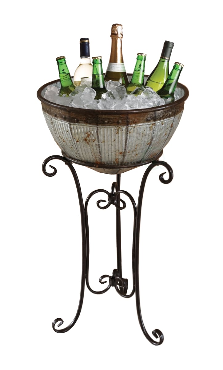 Picture of Galvanized Metal Standing Beverage Cooler Tub with Liner