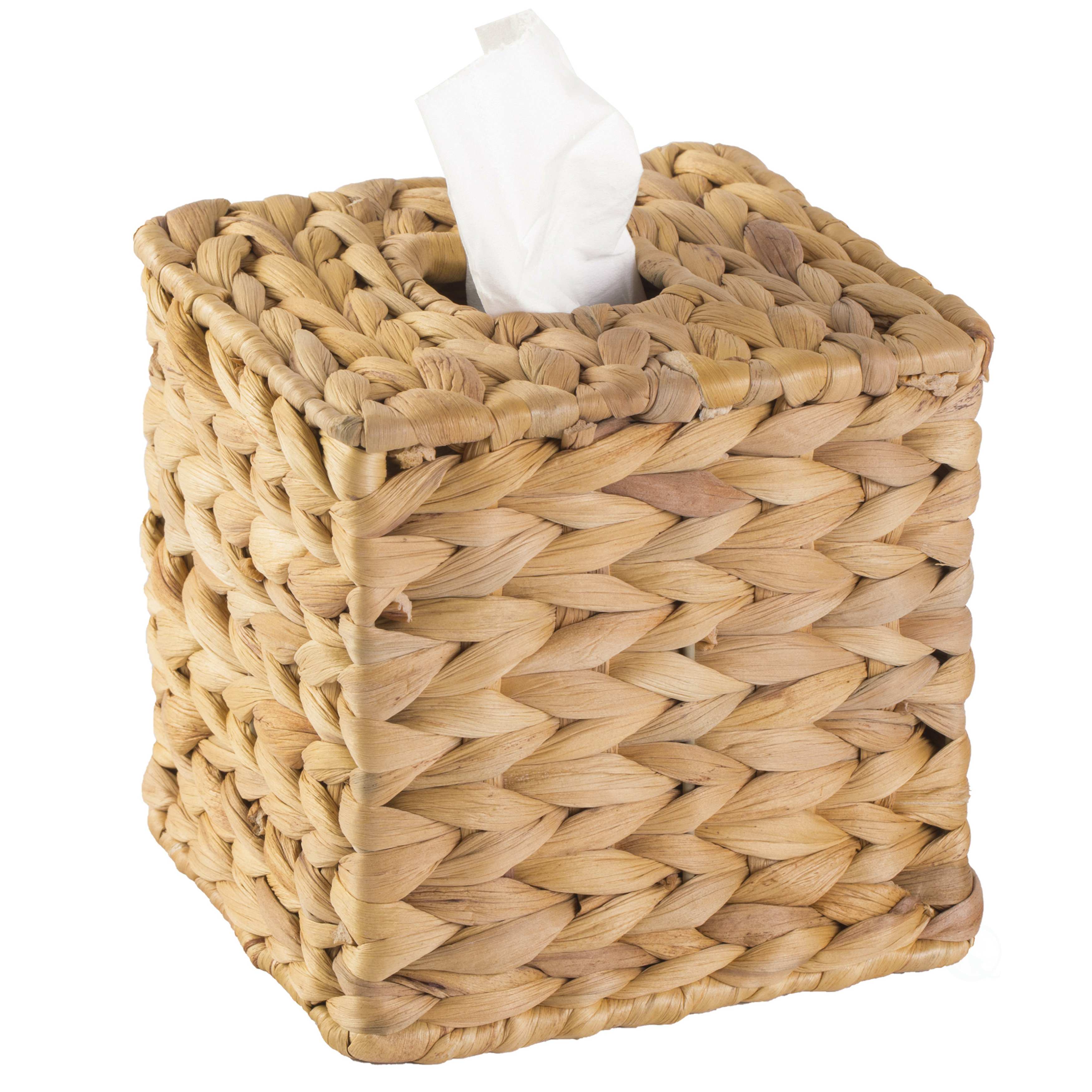 Water Hyacinth Wicker Square Tissue Box Cover