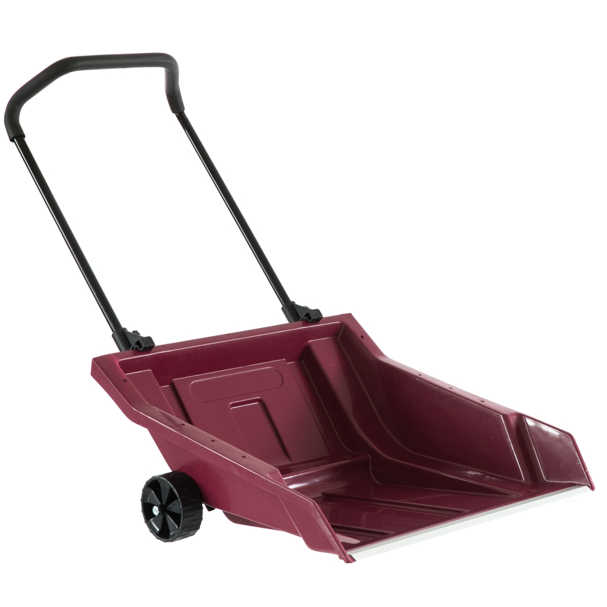 QI004205 Heavy Duty Snow Rolling Remover with Wheels and Wide Blade, Red