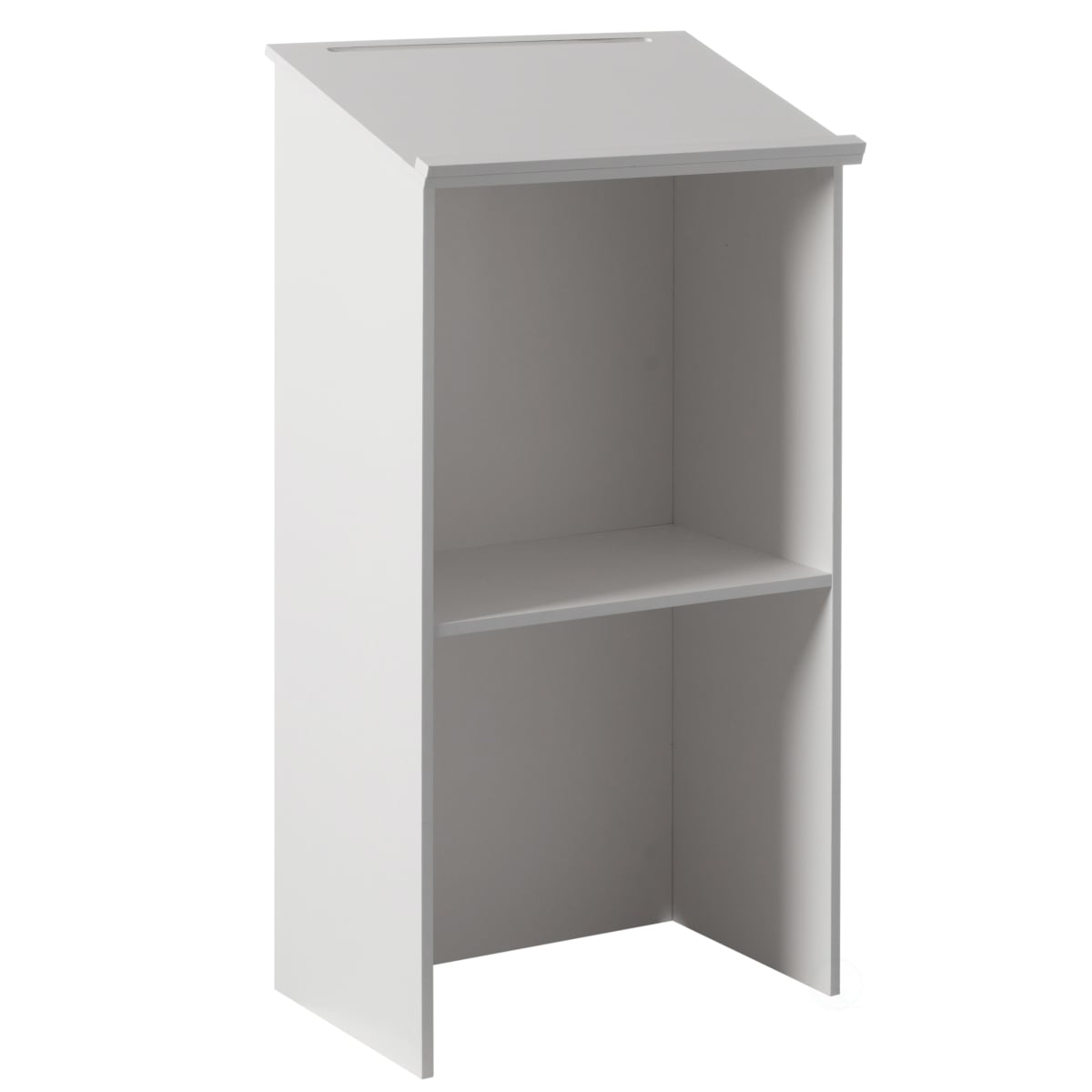 Standing Floor Podium with Storage - White - 21.5in. x 14in. x 41.5in. - Durable Design