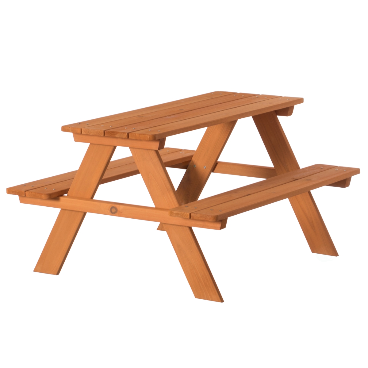 Picture of Gardenised QI004477 Wooden Kids Outdoor Picnic Table for Garden and Backyard&#44; Stained